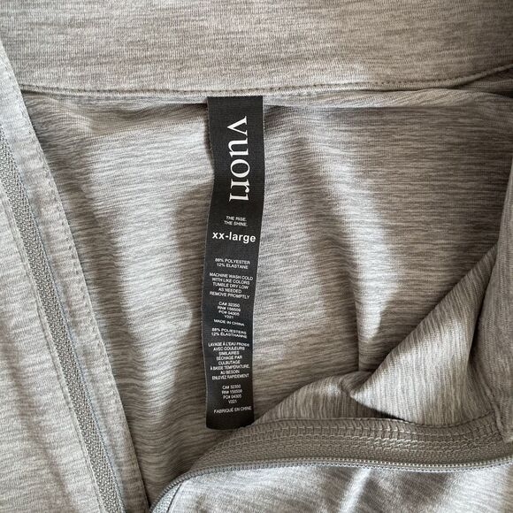 Vuori Mens Gray 1/4 Zip Pullover Size XXL Performance Stretch Lightweight Active - Picture 10 of 10